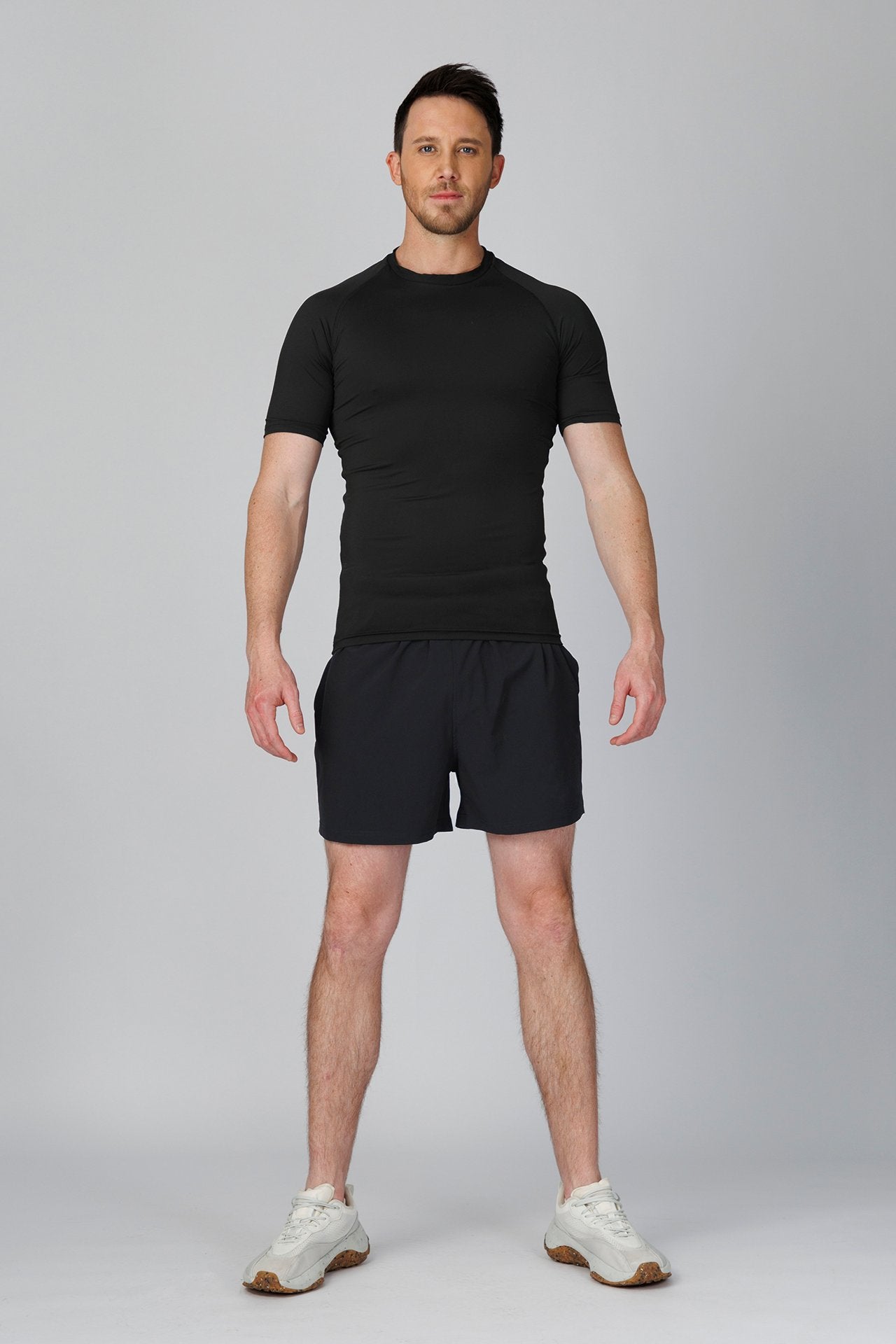 SPJ0458 - Tight Fit Ultra 4-Way Stretch Raglan Sleeve Training Tee - Black