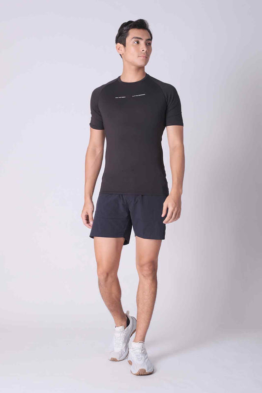 SPJ0458 - Tight Fit 4-Way Stretch Raglan Sleeve Training Tee - Black