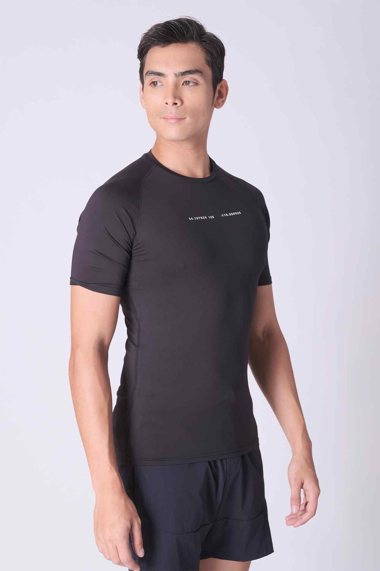 SPJ0458 - Tight Fit 4-Way Stretch Raglan Sleeve Training Tee - Black