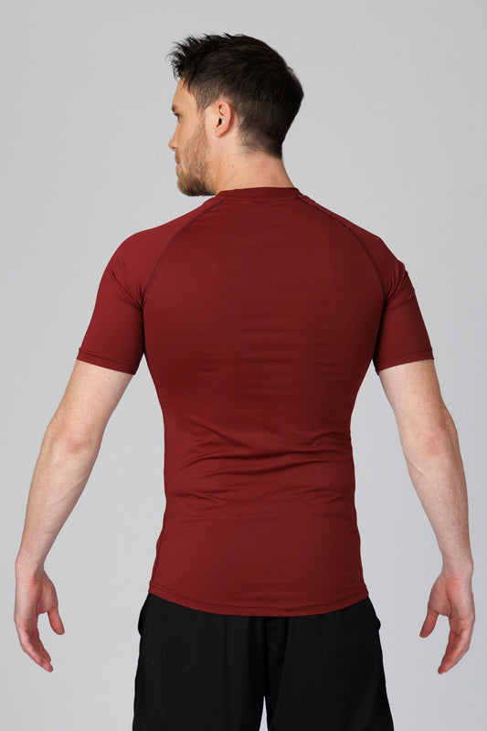 SPJ0458 - Tight Fit Ultra 4-Way Stretch Raglan Sleeve Training Tee - Burgundy