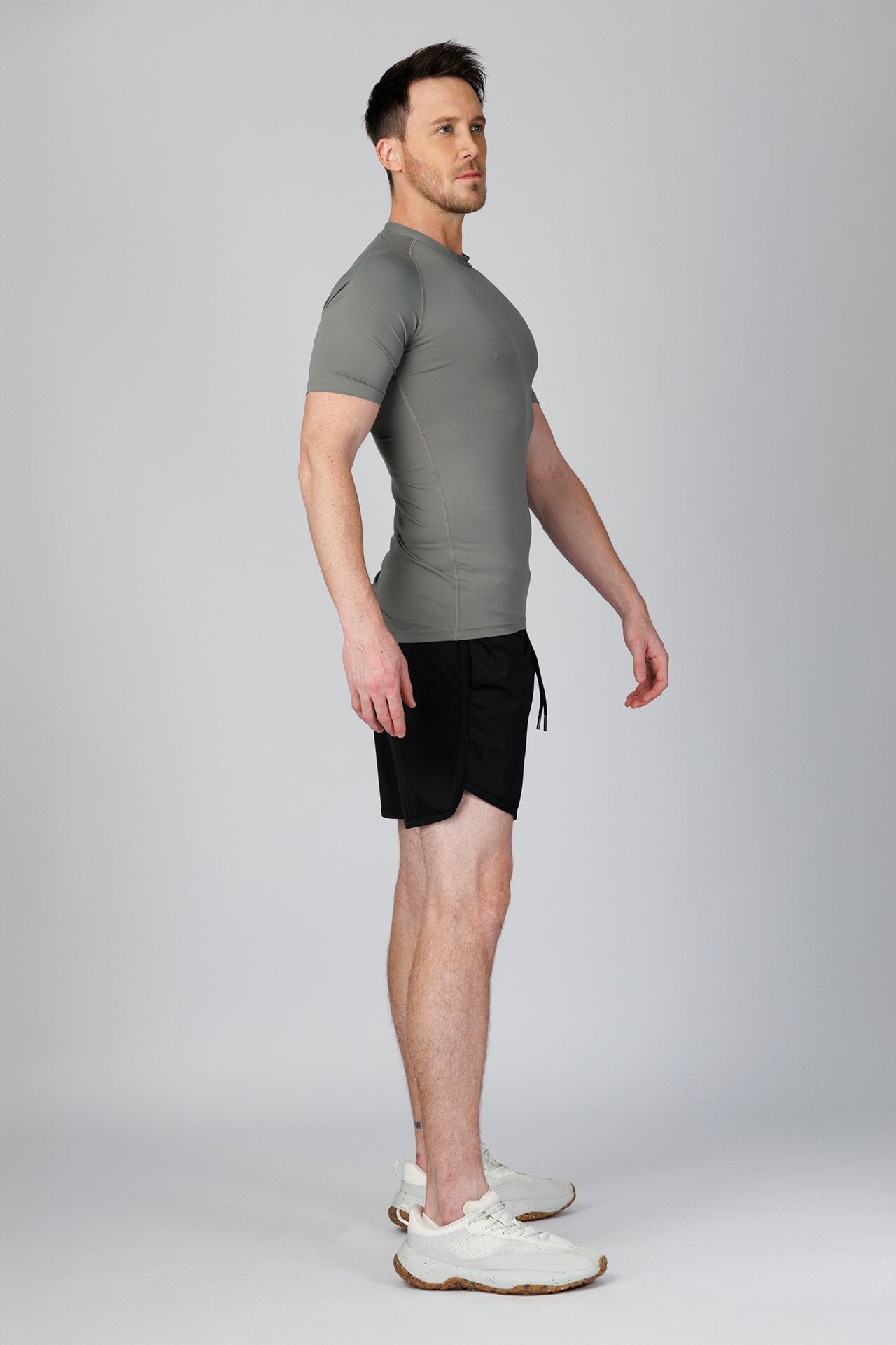 SPJ0458 - Tight Fit Ultra 4-Way Stretch Raglan Sleeve Training Tee - Mid Grey