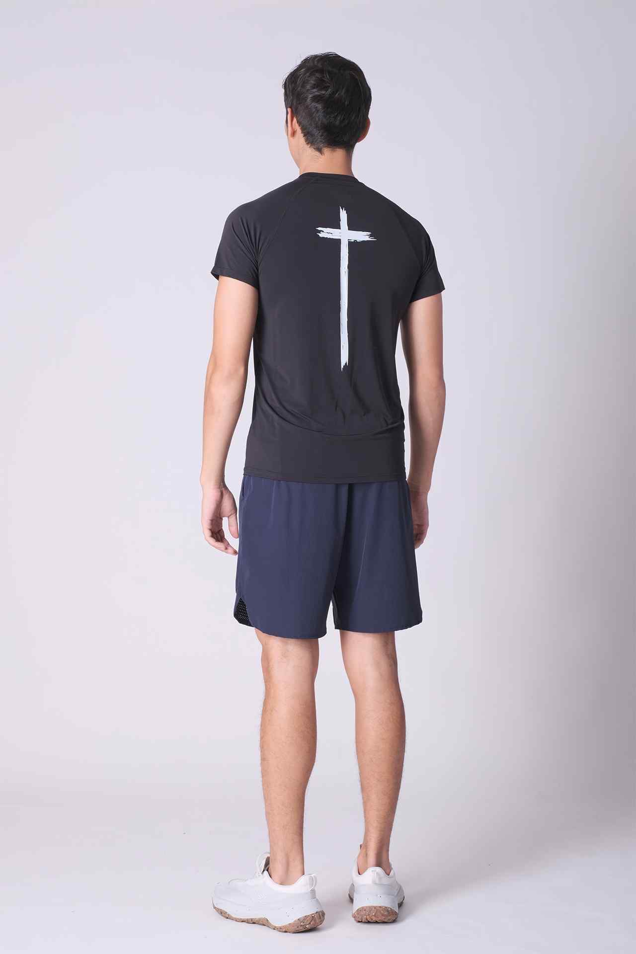 SPJ0459 - Cool Touch Stretch Nylon Mesh Training Tee - Black