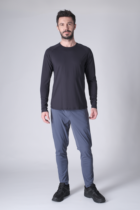 SPJ0467 - Ultra 4-Way Stretch Nylon Raglan Long Sleeve Training Tee - Navy