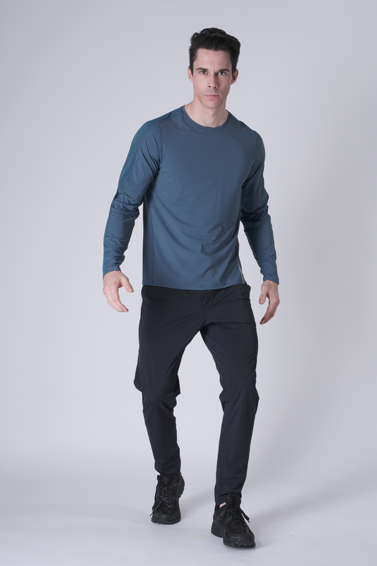 SPJ0468 - Ultra 4-Way Stretch Nylon Long Sleeve Training Tee - Ash Blue