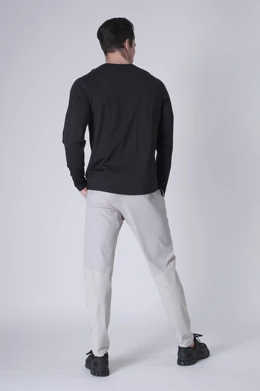 SPJ0468 - Ultra 4-Way Stretch Nylon Long Sleeve Training Tee - Black