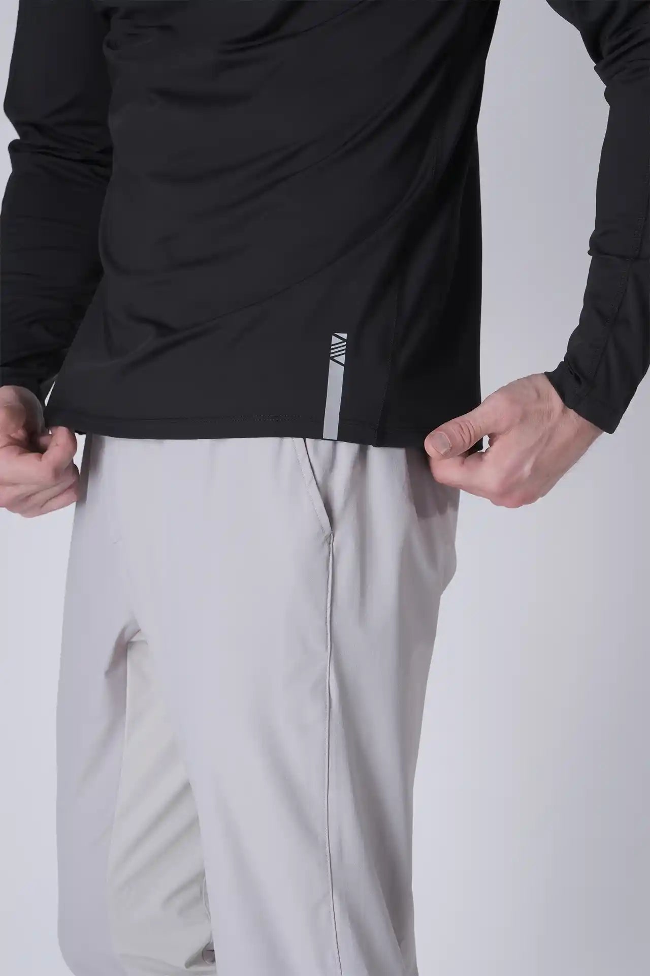 SPJ0468 - Ultra 4-Way Stretch Nylon Long Sleeve Training Tee - Black