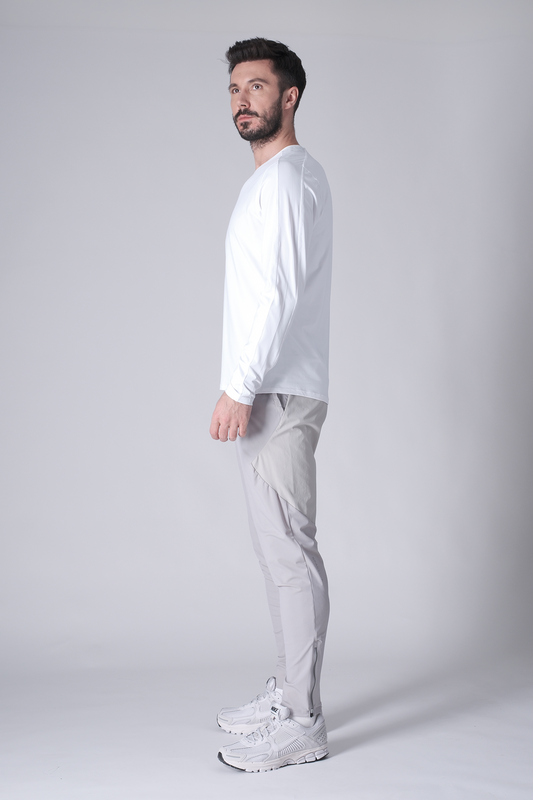 SPJ0468 - Ultra 4-Way Stretch Nylon Long Sleeve Training Tee - White