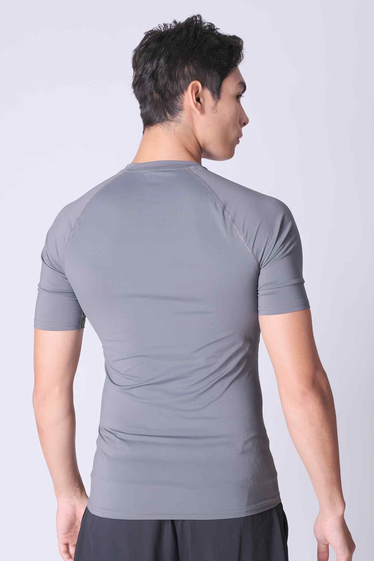 SPJ0458 - Tight Fit Ultra 4-Way Stretch Raglan Sleeve Training Tee - Grey