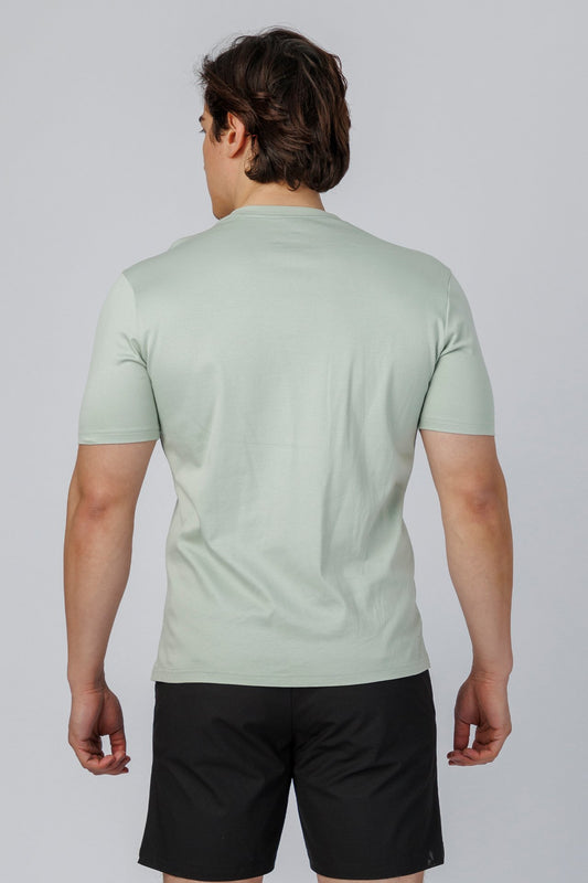 SPJ0489 - Finest US Supima Cotton Crew Neck Straight Hem Short Sleeve T-Shirt - Agave