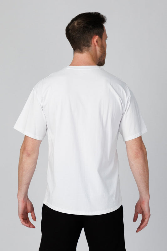 SPJ0491 - Ultra Soft Stretch Cotton Drop Shoulder Training Tee - White