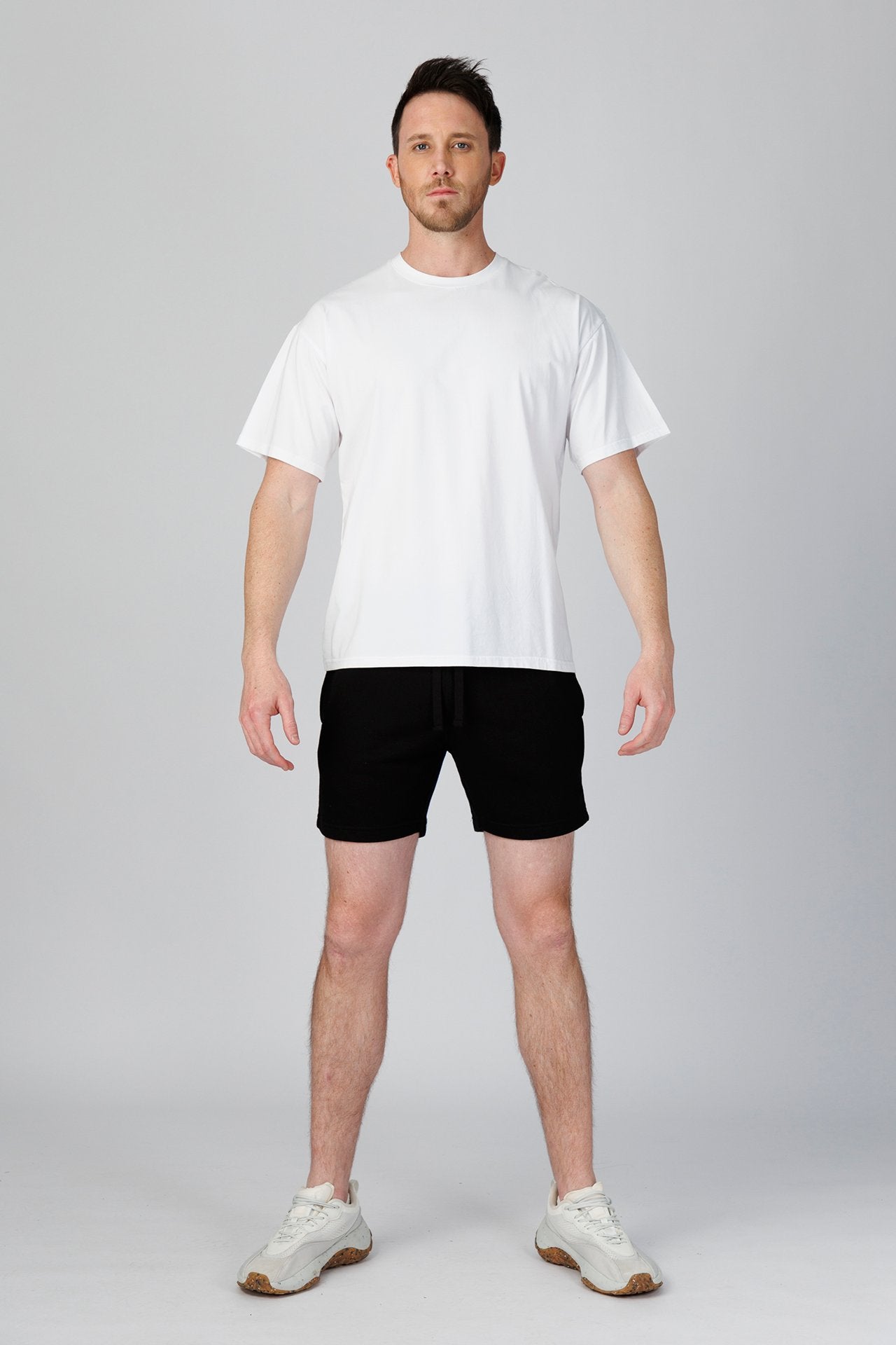SPJ0491 - Ultra Soft Stretch Cotton Drop Shoulder Training Tee - White