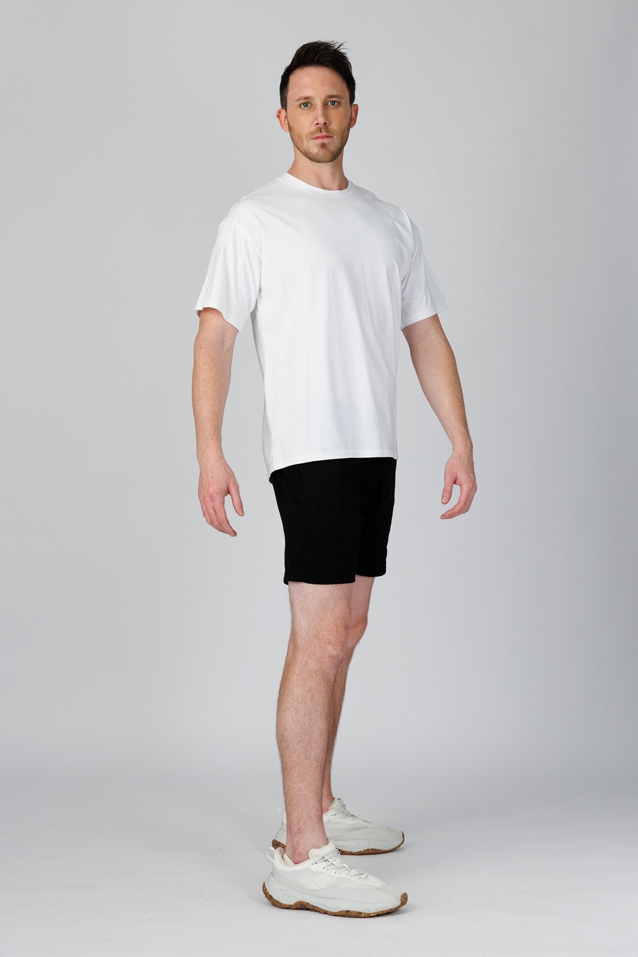 SPJ0491 - Ultra Soft Stretch Cotton Drop Shoulder Training Tee - White