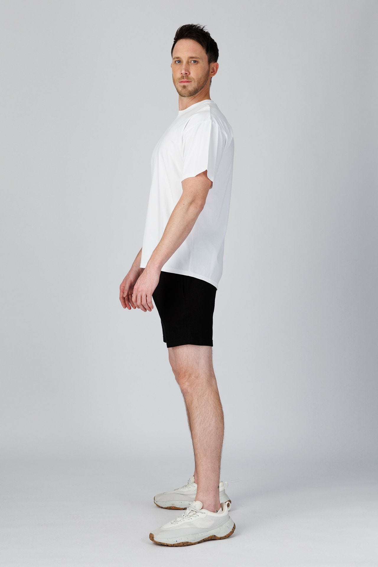 SPJ0491 - Ultra Soft Stretch Cotton Drop Shoulder Training Tee - White