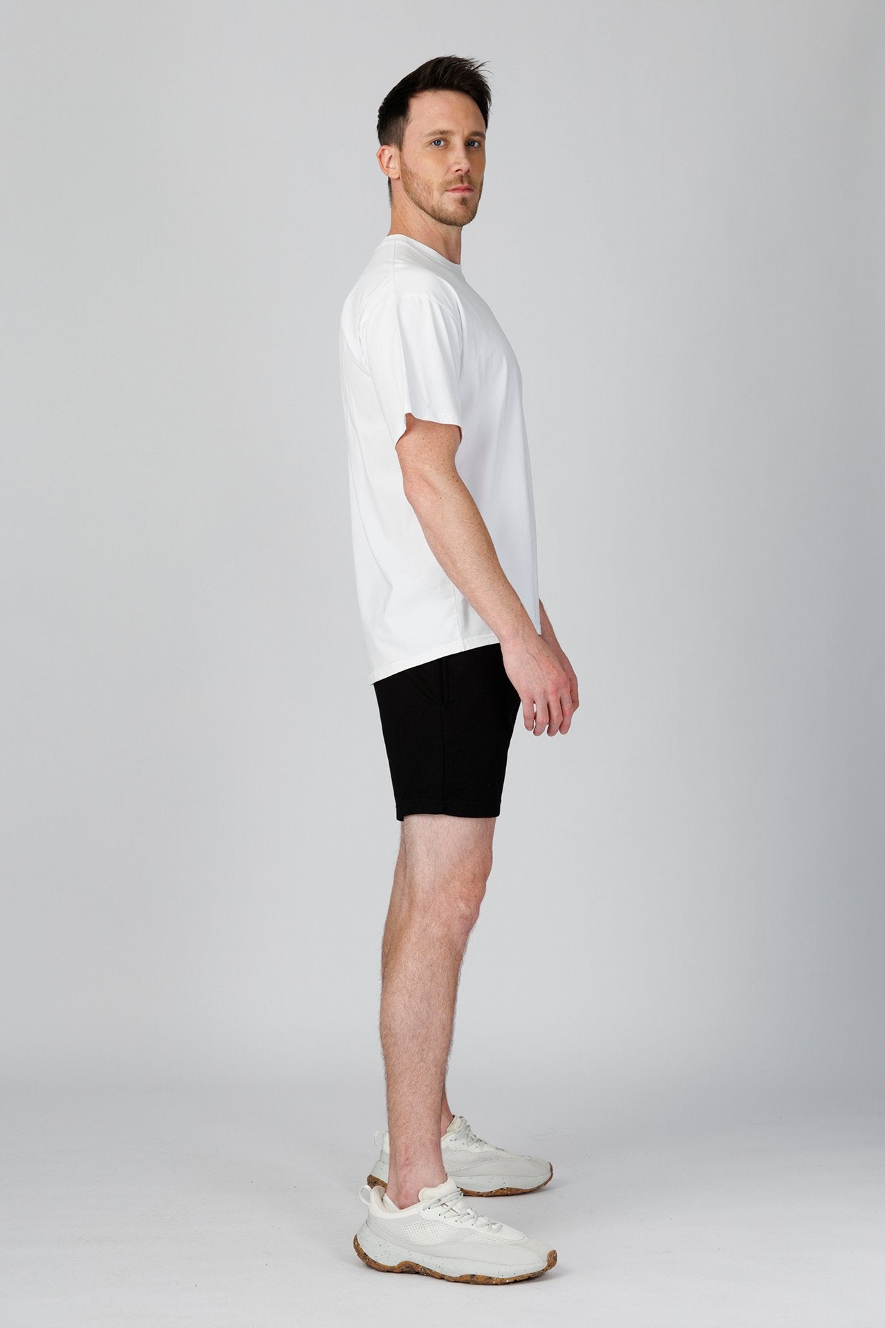 SPJ0491 - Ultra Soft Stretch Cotton Drop Shoulder Training Tee - White