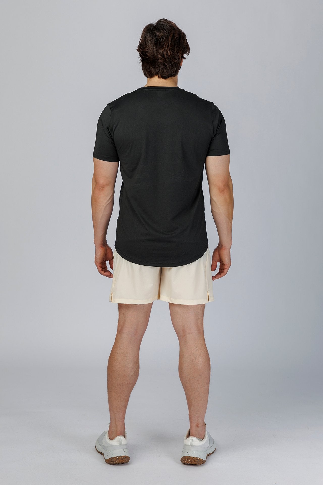 SPJ0492 - Quick-Dry 4-Way Stretch Back Curve Training Tee - Black