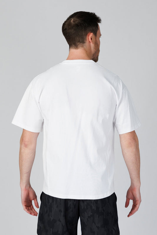 SPJ0493 - Relaxed Fit Crewneck Finest Cotton Training Tee - White