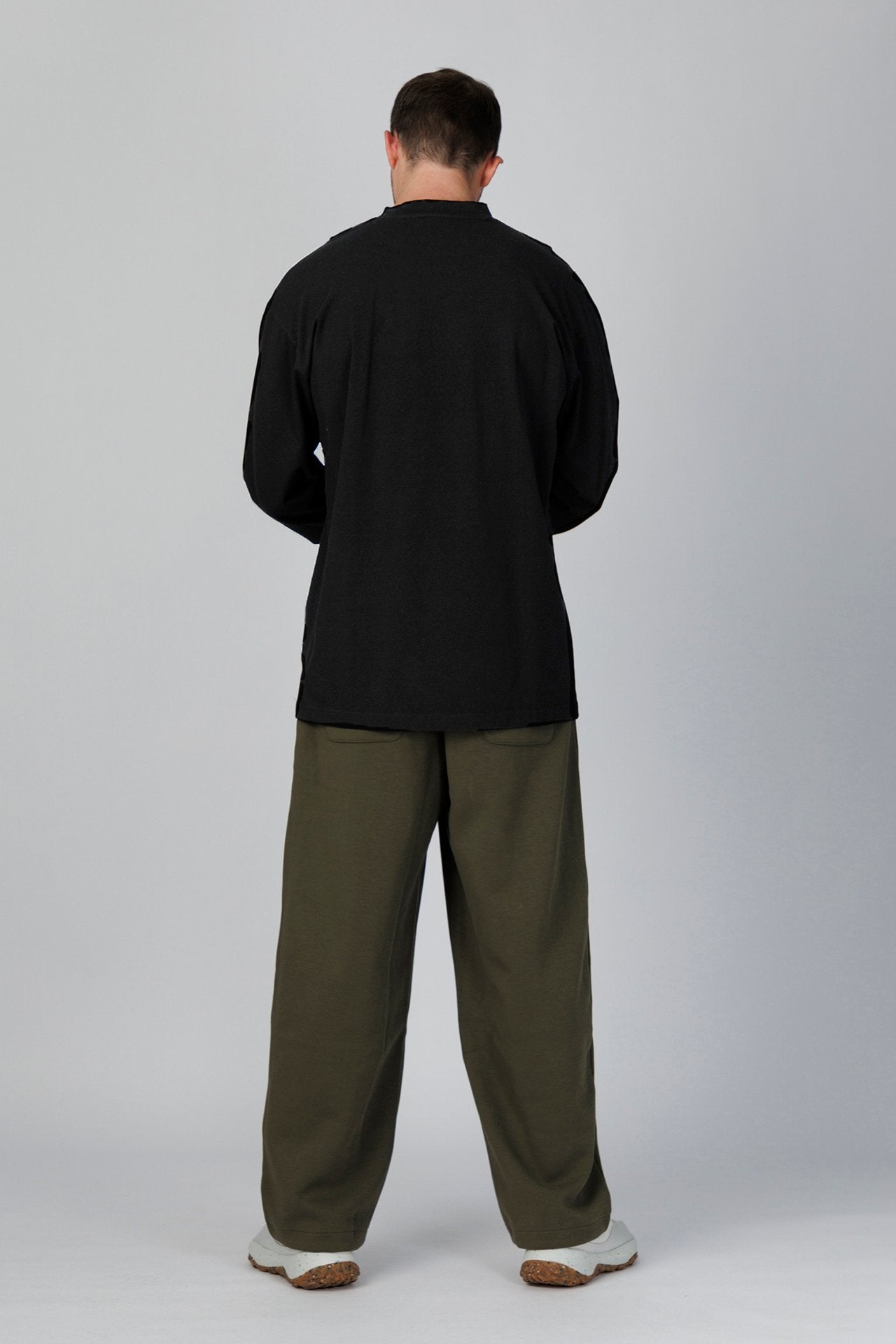 SPJ0508 - Relaxed Fit Ultra Soft Midweight Stretch Cotton Long Sleeve Recovery Tee - Black