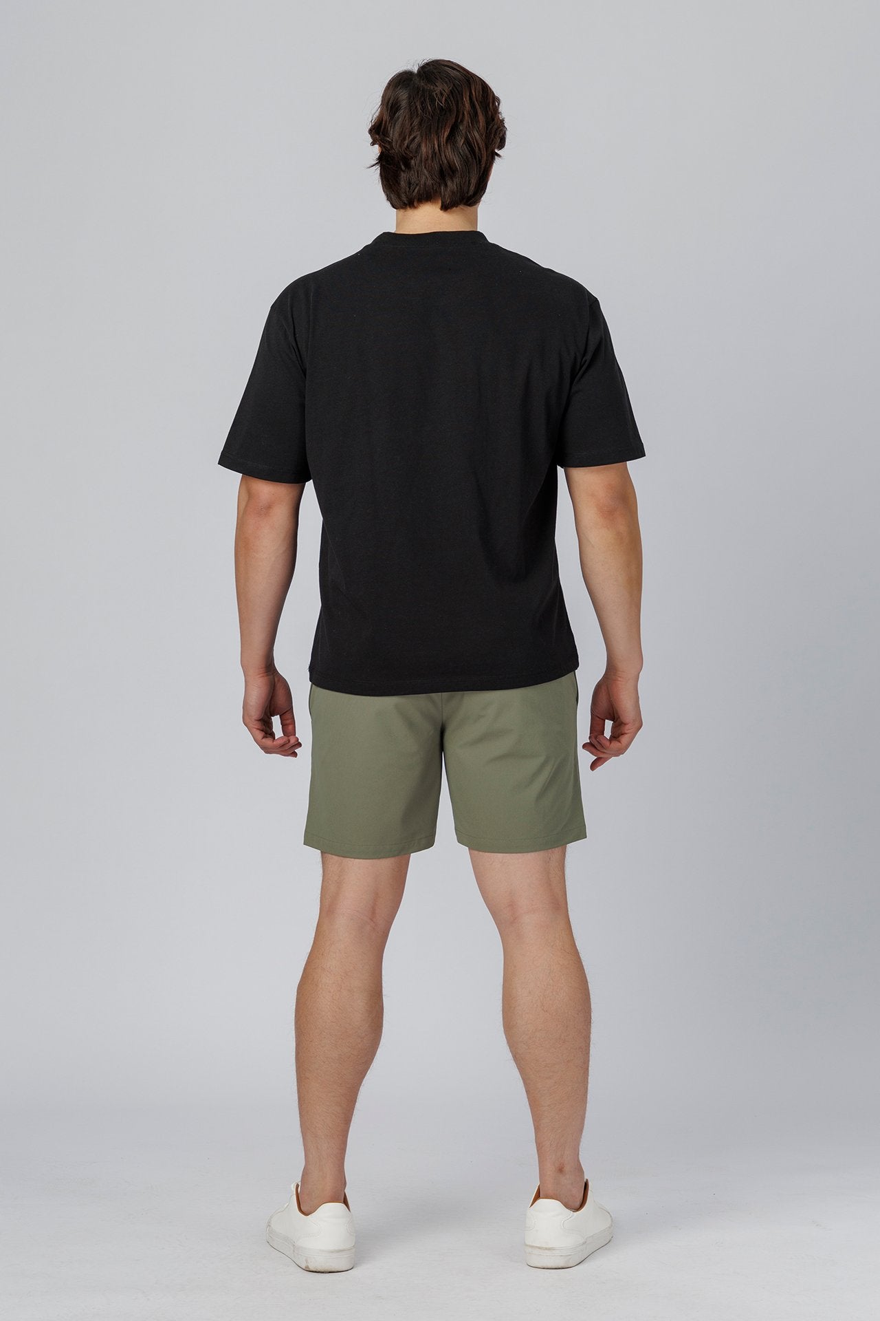 SPJ0510 - Coolmax Loose Fit Crewneck Straight-Hem Essential Cotton Tee - Black