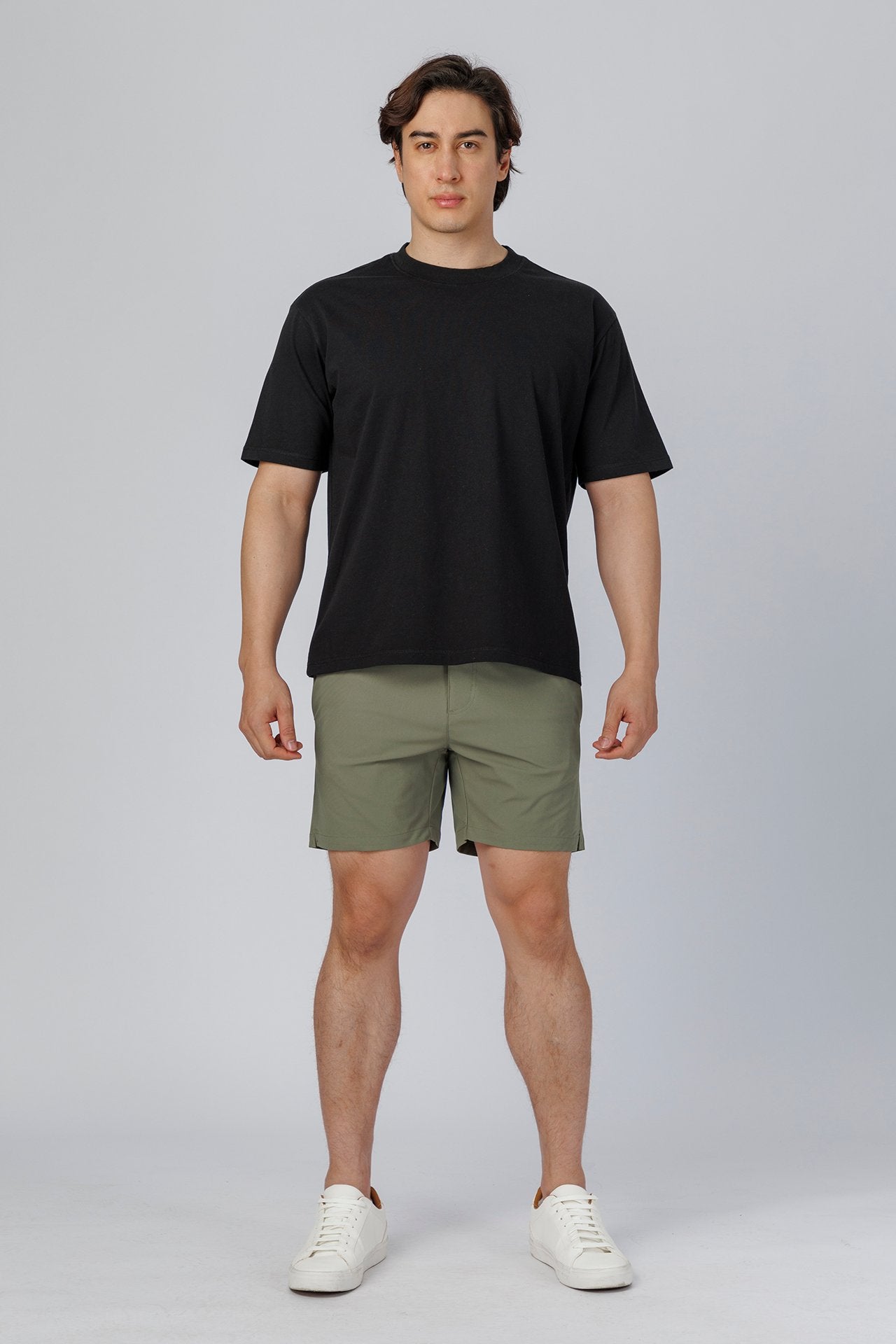 SPJ0510 - Coolmax Loose Fit Crewneck Straight-Hem Essential Cotton Tee - Black
