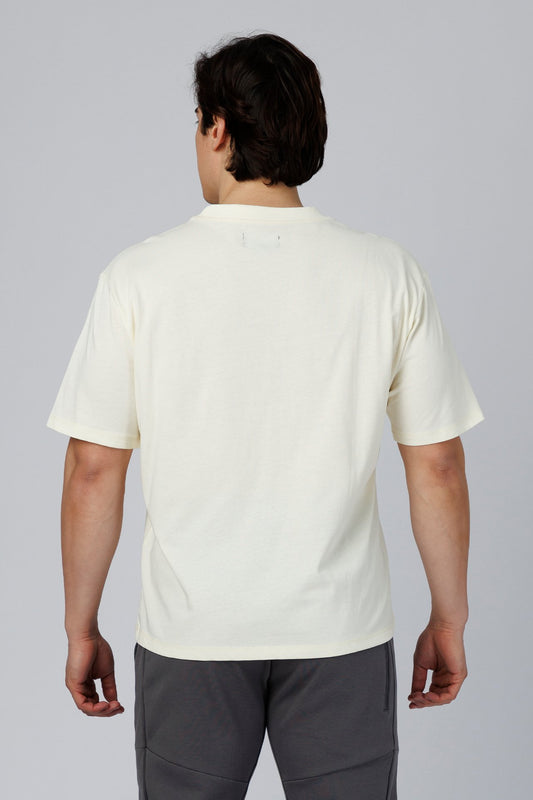 SPJ0510 - Coolmax Loose Fit Crewneck Straight-Hem Essential Cotton Tee - Natural