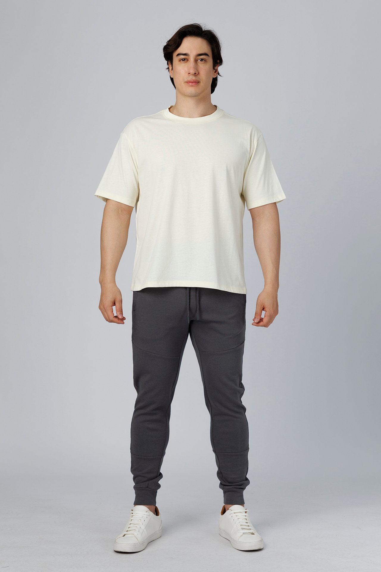 SPJ0510 - Coolmax Loose Fit Crewneck Straight-Hem Essential Cotton Tee - Natural