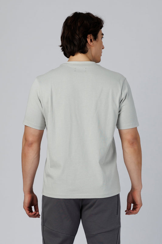 SPJ0511 - Coolmax Classic Fit Crewneck Straight-Hem Essential Cotton Tee - Light Grey