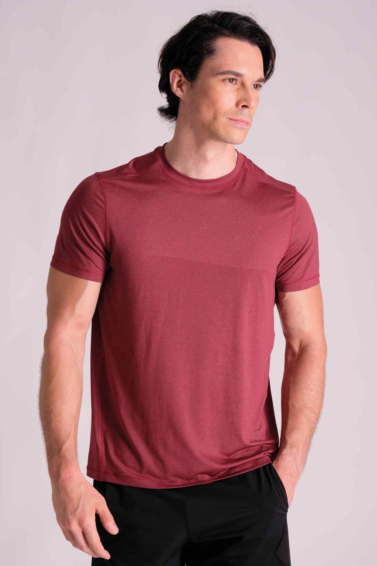 SPJ22012 - Breathable Stretch Jersey Active Tee - Burgundy