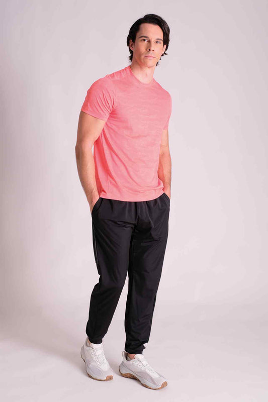 SPJ22012 - Breathable Stretch Jacquard Camo Training Tee - Camo Orange