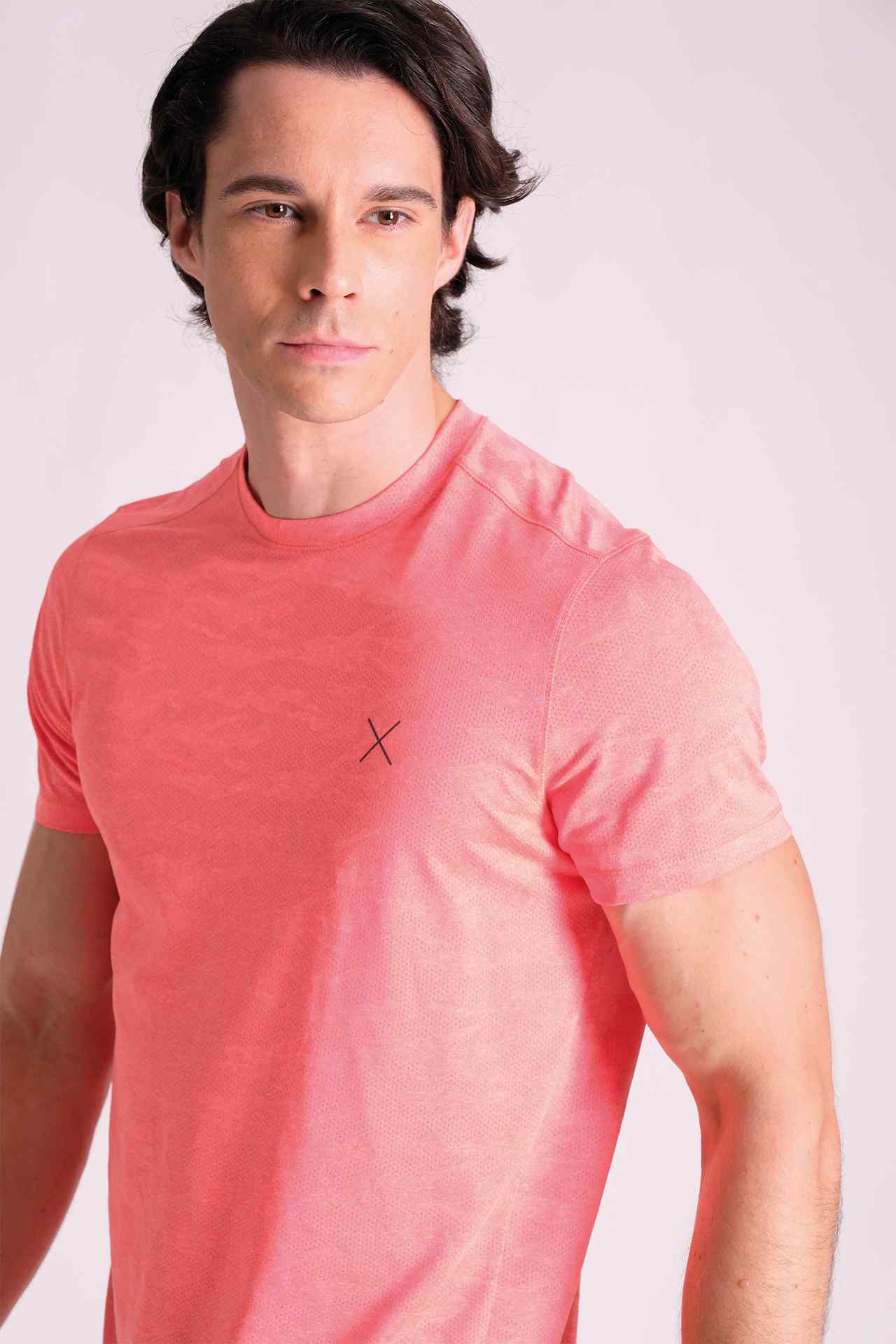 SPJ22012 - Breathable Stretch Jacquard Camo Training Tee - Camo Orange
