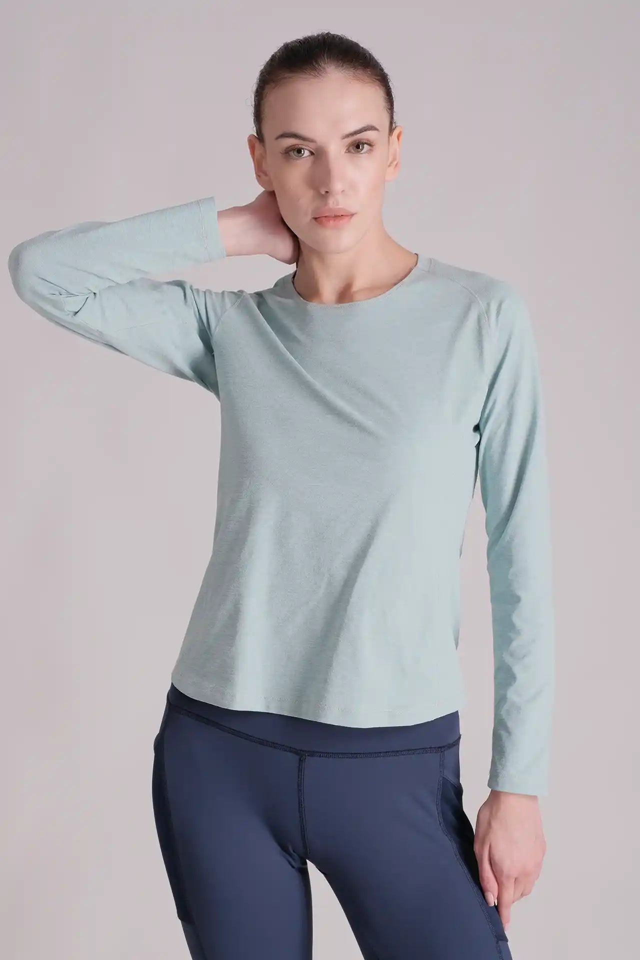 SPWJ22020 - Women's Curve Seam Hiking Long Sleeve Tee - Green