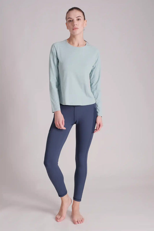 SPWJ22020 - Women's Curve Seam Hiking Long Sleeve Tee - Green