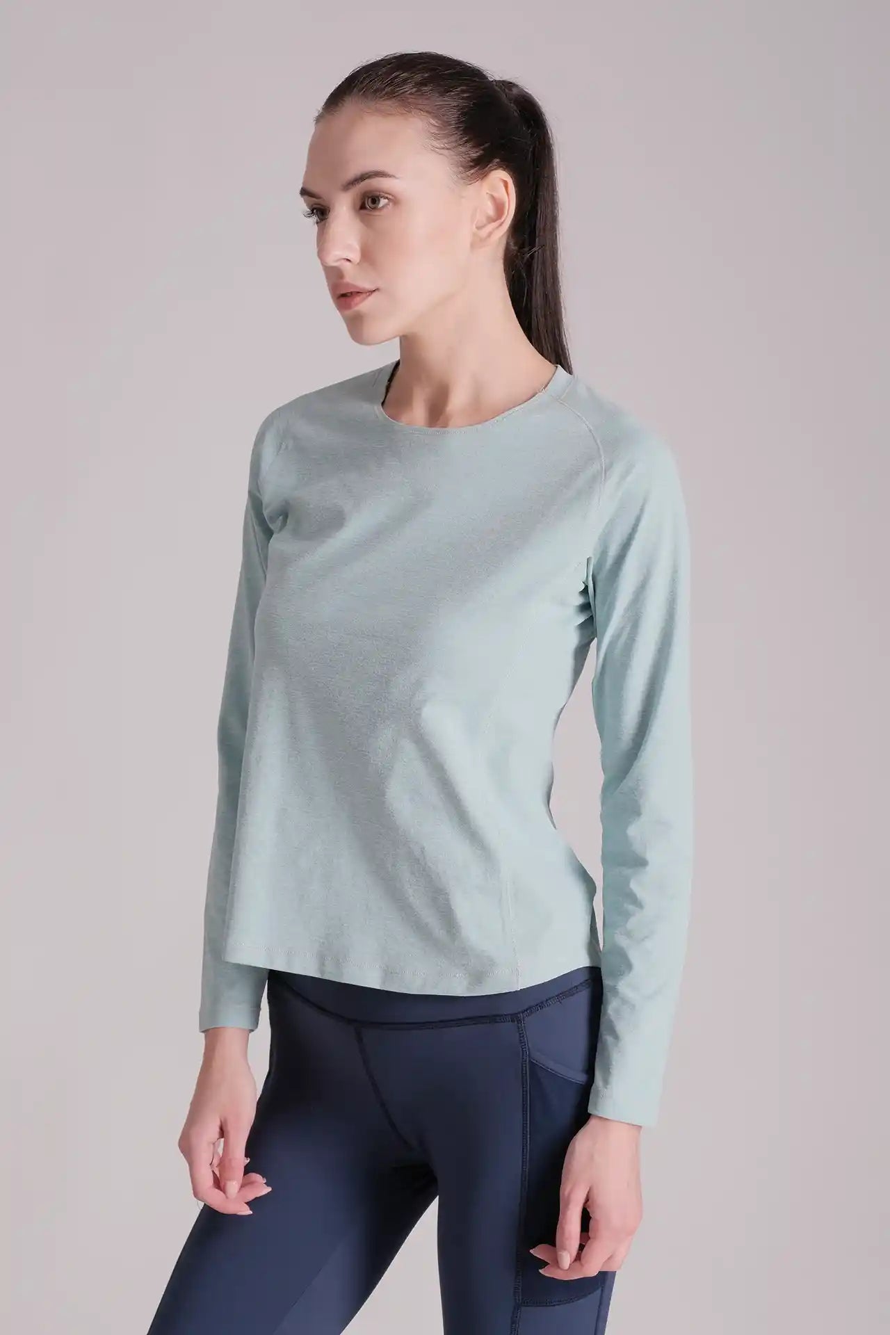 SPWJ22020 - Women's Curve Seam Hiking Long Sleeve Tee - Green