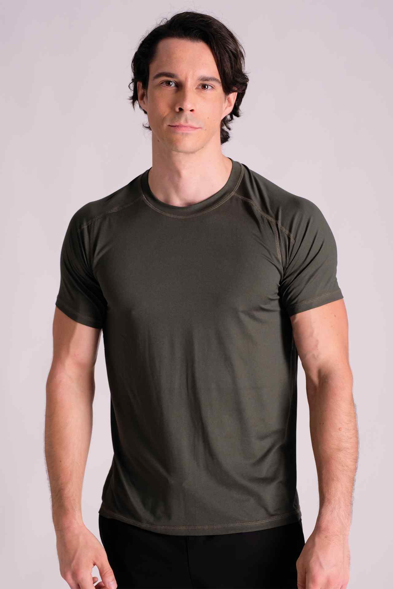 SPJ22022 - Breathable Stretch Mesh Short Sleeve Active Tee - Army