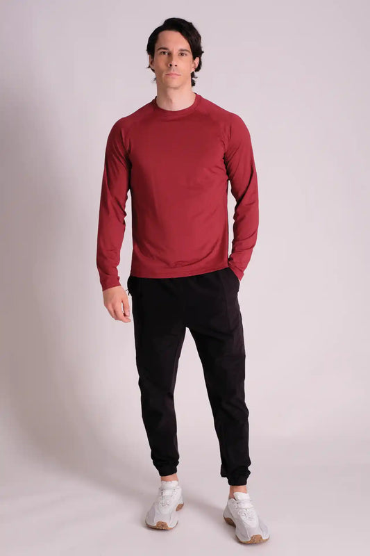 SPJ22023 - Breathable Mesh Under-Arm Long Sleeve Active Tee - Red