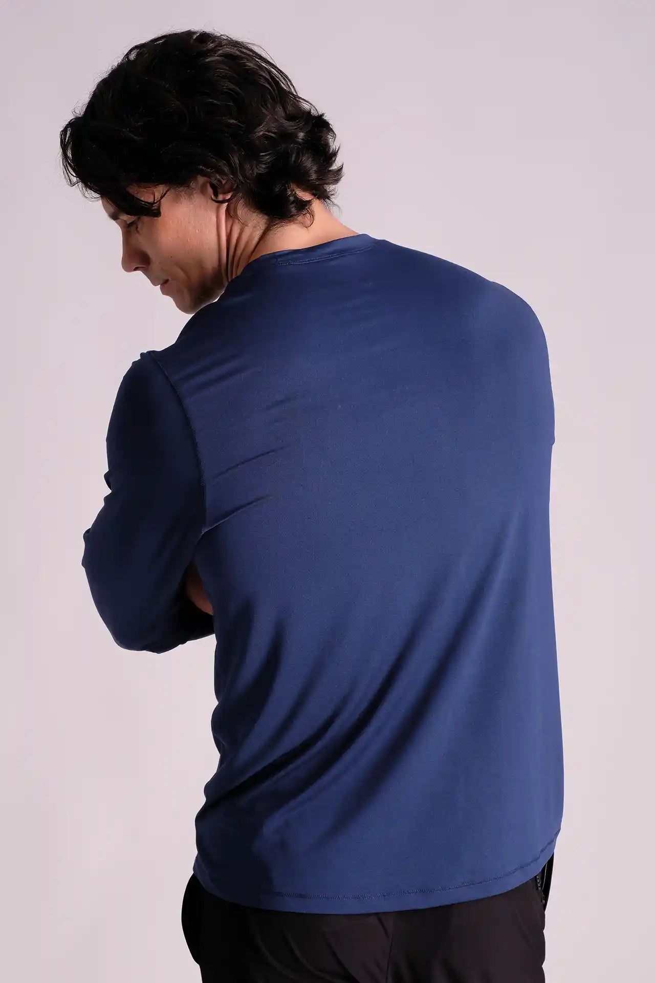 SPJ22026 - Quick-Dry 4-way Stretch Long Sleeve Training Tee - Navy