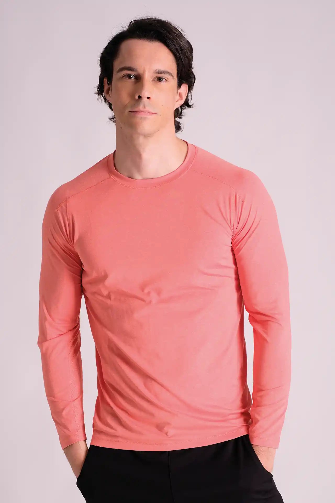 SPJ22027 - Breathable Mesh Under-Arm Long Sleeve Training Tee - Orange