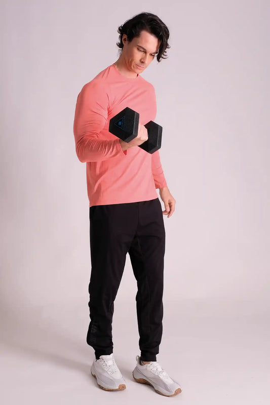 SPJ22027 - Breathable Mesh Under-Arm Long Sleeve Training Tee - Orange