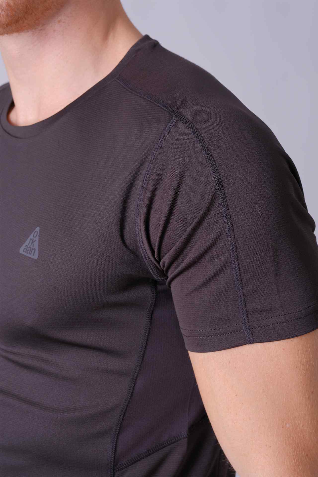 SPJ23003 - Moisture Wicking UPF 50+ Short Sleeve Hiking Tee - Black