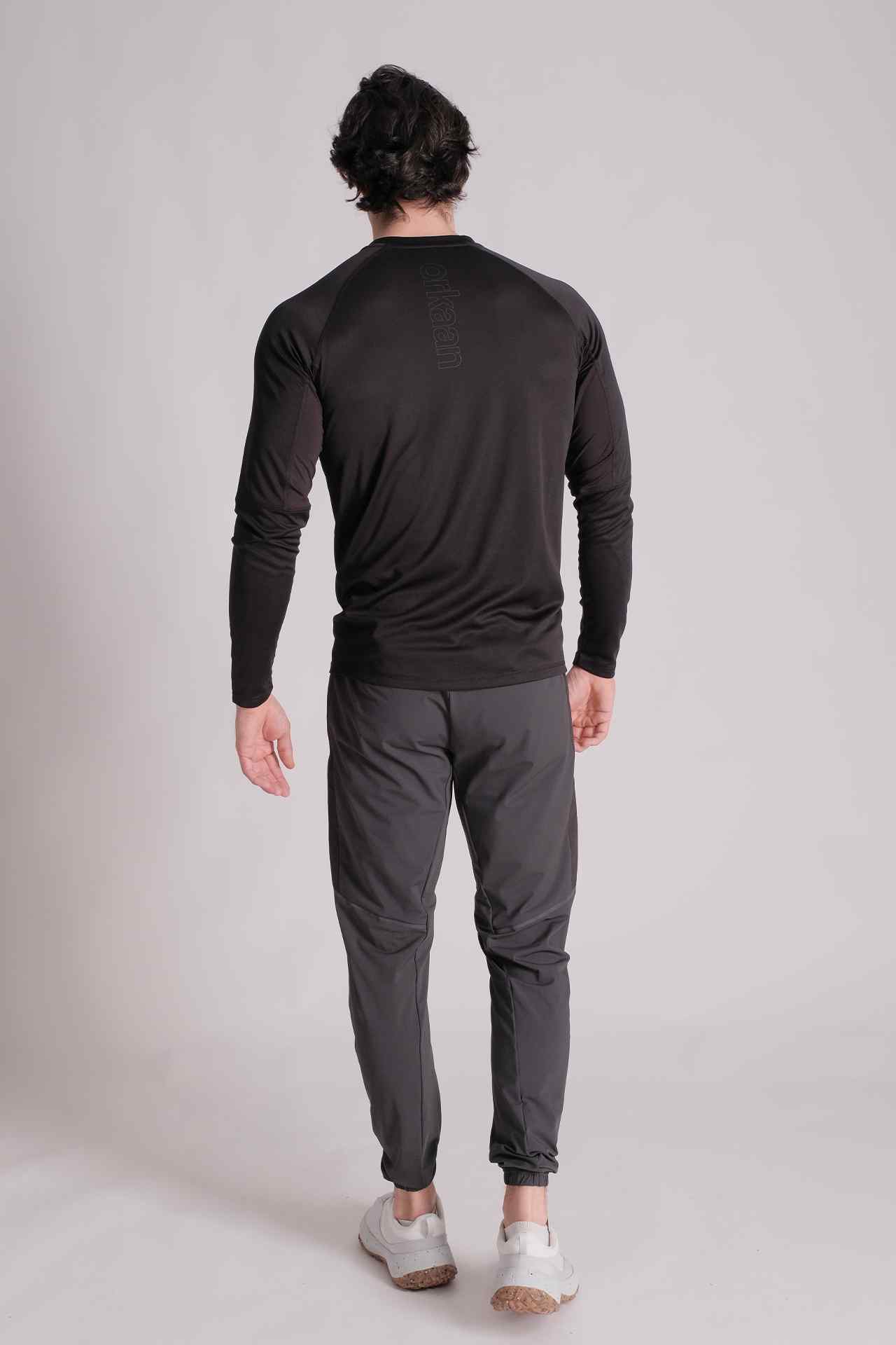 SPJ23008 - Knit Mesh Anti-UV Raglan Sleeve Hiking Tee - Black