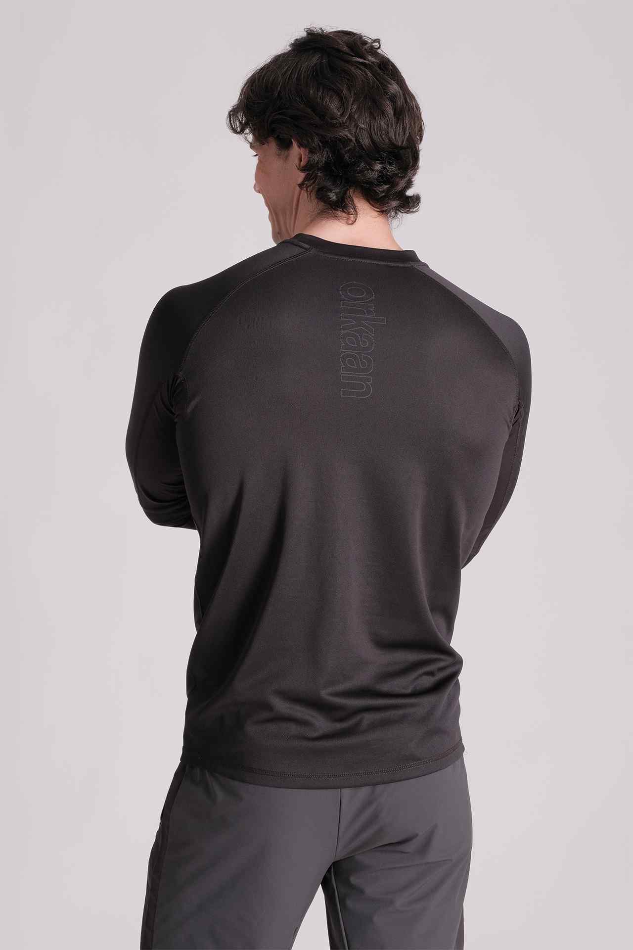 SPJ23008 - Knit Mesh Anti-UV Raglan Sleeve Hiking Tee - Black