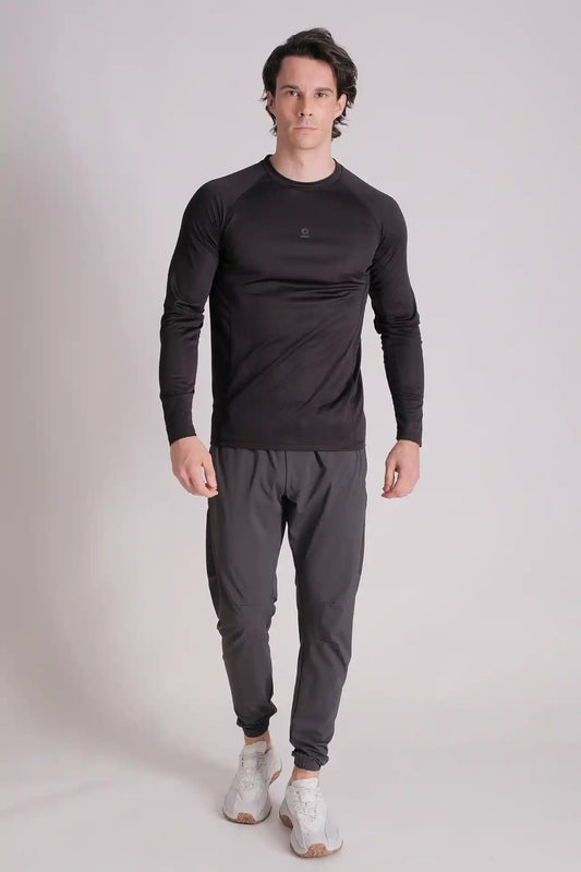 SPJ23009 - UPF 50+ Moisture Wicking Long Sleeve Hiking Tee - Black