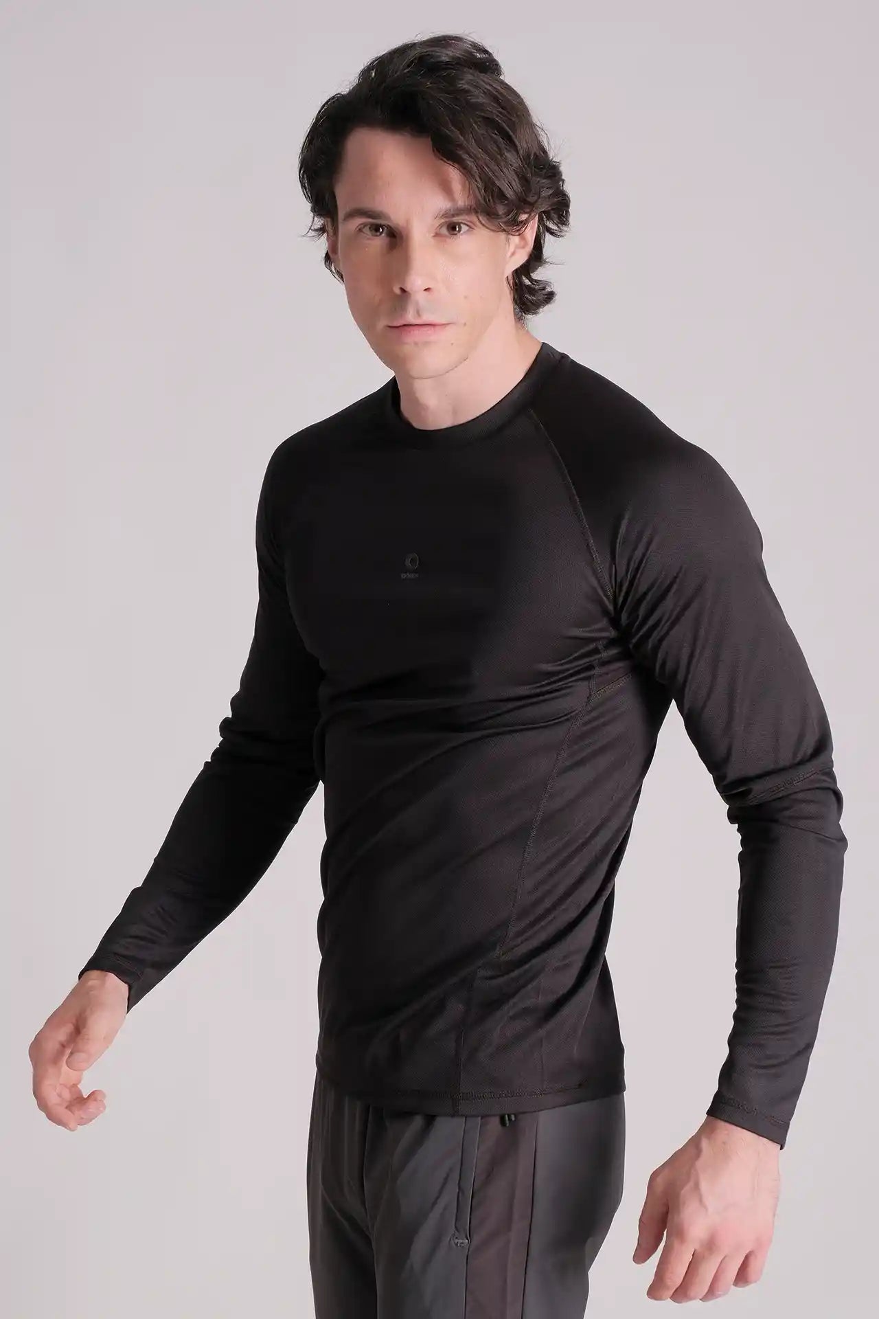 SPJ23009 - UPF 50+ Moisture Wicking Long Sleeve Hiking Tee - Black
