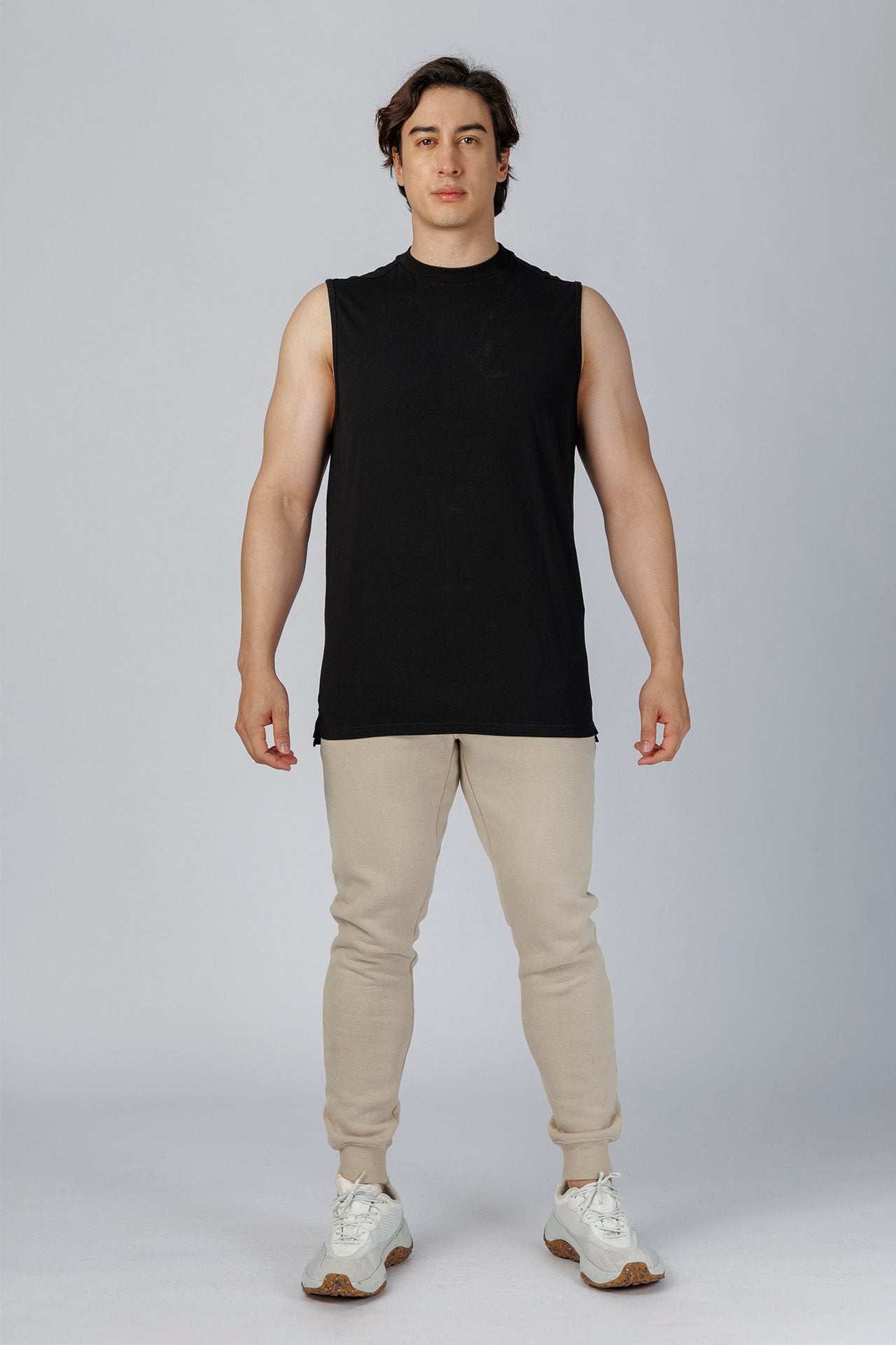 SPK0043 - Ultra Soft Stretch Cotton Training Tanktop - Black