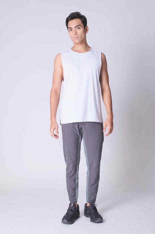 SPK0059 - Quick-Dry Reflective Shoulder Tape Running Tank - White