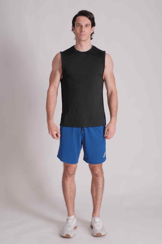 SPK0060 - Breathable Back Mesh Running Tank Top - Black
