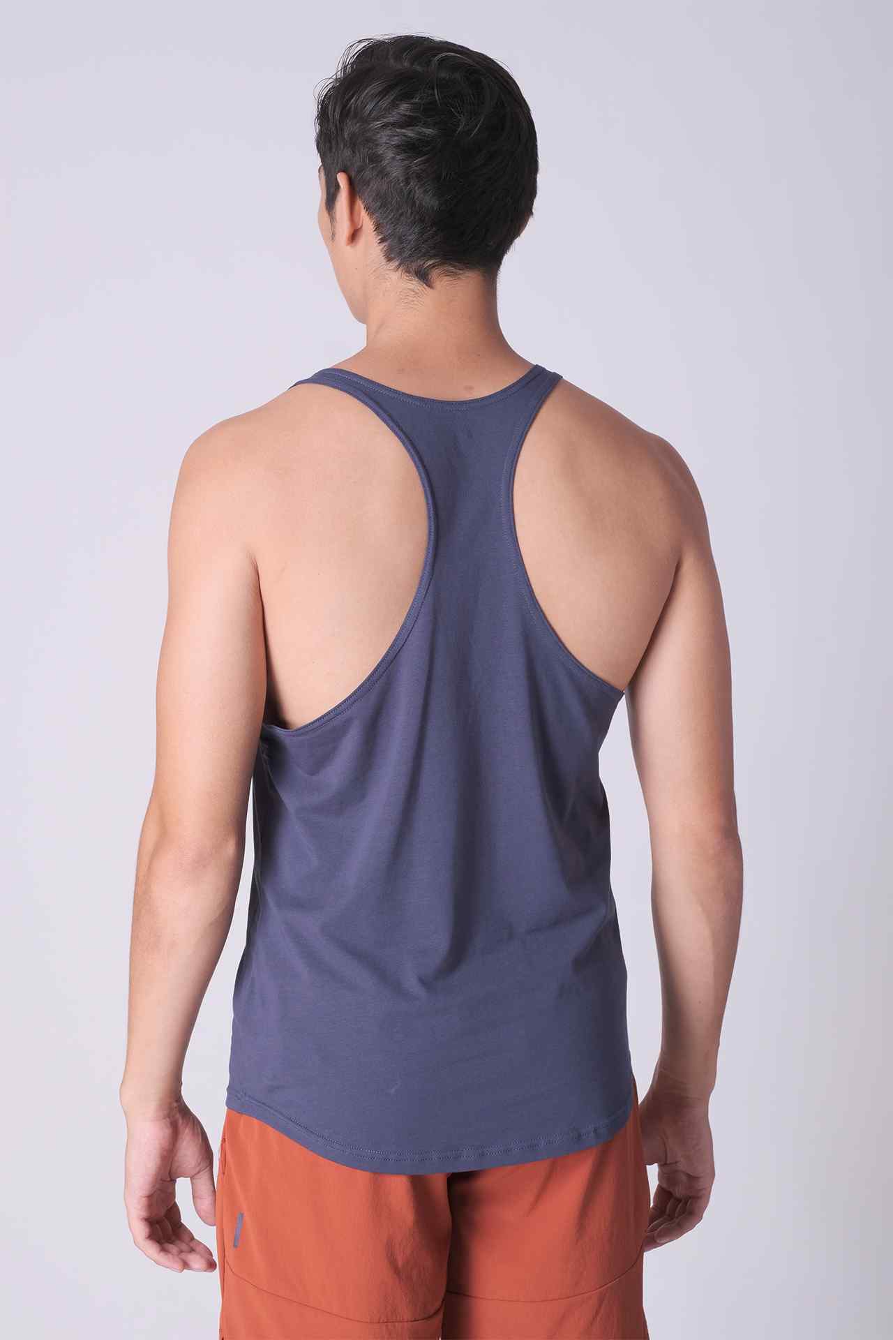 SPK0112 - Ultra Soft Stretch Cotton React Gym Stringer Vest - Navy