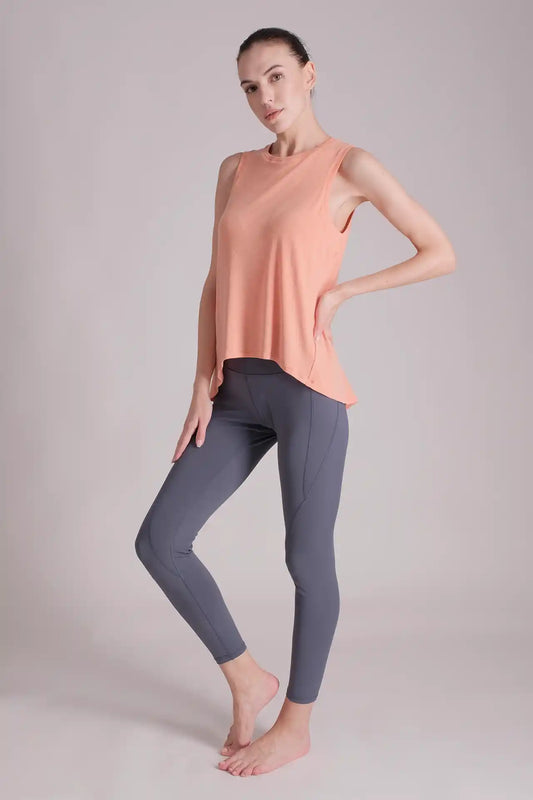 SPWK0118 - Women's Longline Soft Swingy Tank Top - Orange