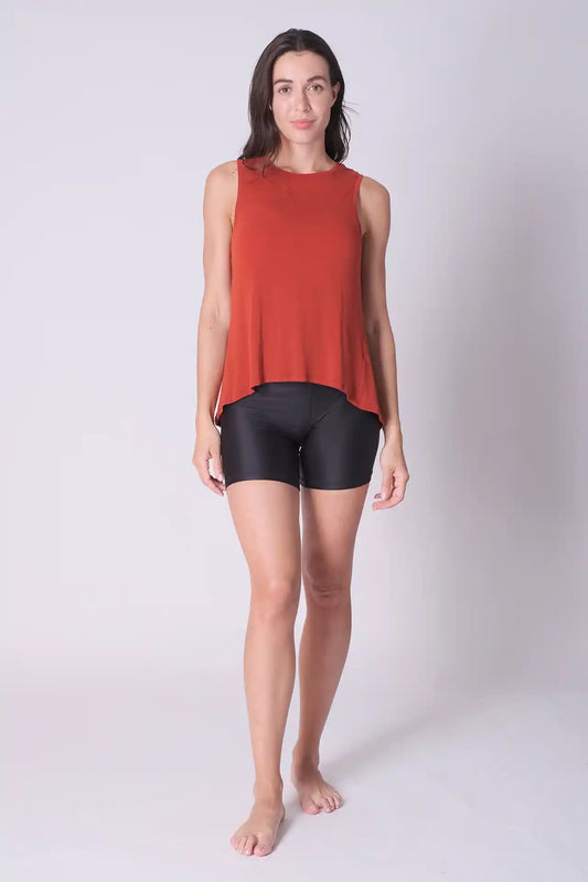 SPWK0118 - Women's Longline Soft Swingy Tank Top - Red
