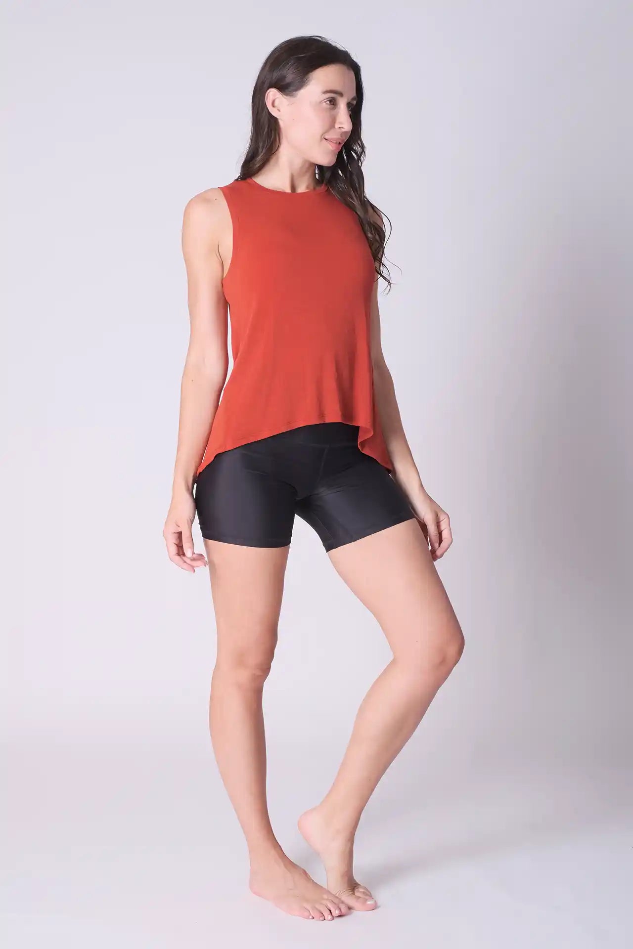 SPWK0118 - Women's Longline Soft Swingy Tank Top - Red