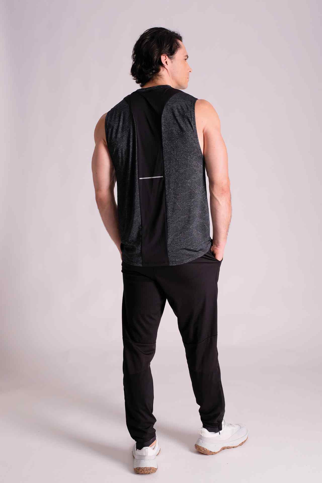 SPK0124 - Stretch Jacquard Nylon Training Tank Top - Black